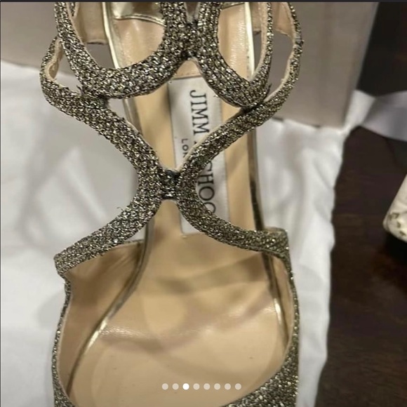 Jimmy Choo Glitter Light Bronze Pump-7.5 - Picture 3 of 7
